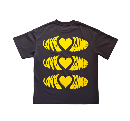 Blue and yellow baggy fit tee
